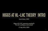 HIGGS AT HL-LHC THEORY INTRO - CERN 2016. 5. 31.آ  Higgs production cross-section at higher orders.