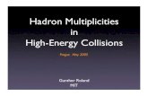 Hadron Multiplicities in High-Energy Collisionsrolandg/Prague_v4.pdfGunther Roland/MIT Phase Transition at high T ~ 170 MeV ~ 1 GeV/fm3 Deconﬁnement: Quark-Gluon Plasma (F. Karsch,