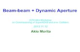 Beam-beam + Dynamic Aperture - KEK · 2013. 11. 15. · Akio Morita ICFA Mini-Workshop on Commissioning of SuperKEKB and e+e- Colliders 2013.11.12. Dynamic Aperture & Lifetime Design