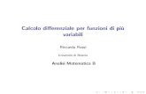 Calcolo differenziale per funzioni di più variabili · Calcolo di erenziale per funzioni di piu variabili Riccarda Rossi Universit a di Brescia Analisi Matematica B . Derivate direzionali