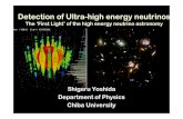 The ‘First Light’ of the high energy neutrino astronomy · 2013. 3. 29. · Detection of Ultra-high energy neutrinos The ‘First Light’ of the high energy neutrino astronomy