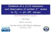 Evidence of a J Λ resonance states Ξb J K decays DRAFT...Evidence of a J/ψΛ resonance and observation of excited Ξ− states in Ξ− b → J/ψΛK− decays LHCb-PAPER-2020-039