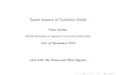 Ricam | Welcome - Good towers of function fields · 2013. 12. 13. · Peter Beelen RICAM Workshop on Algebraic Curves Over Finite Fields 12th of November 2013 joint with Alp Bassa