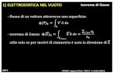 1) ELETTROSTATICA NEL VUOTO teorema di Gauss · 2020. 10. 6. · 1) ELETTROSTATICA NEL VUOTO teorema di Gauss determinare il valore campo elettrostatico generato da una densità di