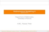 Mathematical Modelling-IIpubudu/mode2.pdf · 2013. 9. 4. · Mathematical Modelling-II (AMT221β/IMT221β) Department of Mathematics University of Ruhuna A.W.L. Pubudu Thilan Department