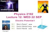 Physics 2102 Lecture 12: WED 22 SEP - LSUjdowling/PHYS21132/lectures/12MONSEP22.pdf · • Dowling Section No. 2: AVG = 73; STDV=12 • Pullin Section No. 3: Avg. = 70 • A: 90-100%