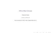 Affine Weyl Groups - RWTH Aachen Gabriele.Nebe/talks/AffineWeyl... Finite Weyl groups Deﬁnition Let be crystallographic root system. Then W() := hs : 2 iis called theWeyl groupof