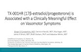 TX-001HR (17β-estradiol/progesterone) is Associated with a … · 2017. 10. 13. · 64† 74* 63† 77† 61* 55 42 0 20 40 60 80 100 MCID CID %) 1 mg E2/100 mg P4 0.5 mg E2/100
