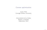 Javier Pena˜ Carnegie Mellon University Universidad de los ...jfp/Uniandes14.pdfUniversidad de los Andes Bogot´a, Colombia September 2014 1/41. Convex optimization Problem of the