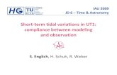 Short-term tidal variations in UT1: compliance between modeling … · 2010. 8. 5. · Englich et al., IAU General Assembly 2009, Rio de Janeiro, 3-14 Aug. 2009 Short-term (tidal)