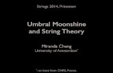 Umbral Moonshine and String Theory · 2014. 6. 27. · Umbral Moonshine Umbral Moonshine A New Type of Moonshine 23 cases with a uniform construction. Finite Groups GX Mock Modular