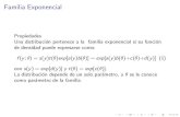 Familia Exponencial · 2018. 5. 8. · Familia Exponencial Propiedades Una distribuci on pertenece a la familia exponencial si su funci on de densidad puede expresarse como: f(y;