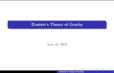 Einstein's Theory of Gravitykokkotas/...bIf Qkl 6= 0 the potential will contain a term proportional to ˘1=r3 and the gravitational force will deviate from the inverse square law by