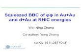 Squeezed BBC of φφ in Au+Au and d+Au at RHIC energiesmyweb.ecu.edu/linz/ampt/Ampt2017/ZhangWN.pdfAu & d+Au collisions at RHIC energies. We extract modified mass in medium m* from