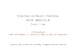 Cleaning correlation matrices, HCIZ integrals & Instantonslptms.u-psud.fr/workshop/comtet2014/pdf/a14oct2014_IHP...آ 