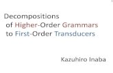 Decompositions of Higher-Order Grammars to First-Order Transducers · 2012. 11. 12. · n-th order tree transducer is representable by a n-fold composition of 1st-order tree transducers.