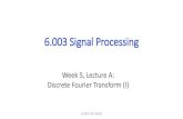 6.003 Signal Processing · DFT (Discrete Fourier Transform) is discrete in both domains. Computationally feasible (opens doors to analyzing complicated signals). = =0 𝑁−1 2𝜋