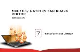 MUH1G3/ MATRIKS DAN RUANG ... Kernel dan Jangkauan 2 4/15/2017 Sub Pokok Bahasan MUH1G3/ MATRIKS DAN RUANG VEKTOR Grafika Komputer Penyederhanaan Model Matematika dan lain-lain Aplikasi