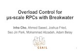 Overload Control for us-scale RPCs with Breakwater...DAGOR 25 Breakwater notifies rejected request to clients before violating its SLO. 0 400 800 Demand 1,200 (kreqs /s) Capacity