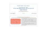 Lecture 14: The Boltzmann Transport EquationL... · Boltzmann Transport Equation (BTE) 2) neglected generation-recombination 3) neglected e-e correlations (mean-field-approximation)