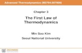 The First Law of Thermodynamics - Seoul National University 3... · 2018. 4. 17. · 3.7 Summary of the first law 1. Energy is conserved. Heat is energy transferred to a system causing