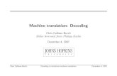 Machine translation: Decoding - JHU Department of Computer Science