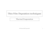 Thin Film Deposition techniques
