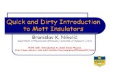 Quick and Dirty Introduction to Mott Insulators - Department of