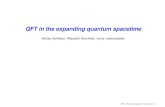 QFT in the expanding quantum spacetime