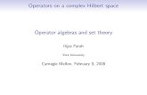 Operator algebras and set theory