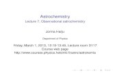 Astrochemistry - Lecture 7, Observational astrochemistry