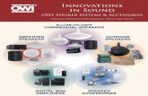Innovations in SoundInnovations in Sound OWI Speaker Systems & Accessories “Success Through Performance, Trust and Value” APII SPAS IITA II APIIS SPA ASSOIS OTOO SPAS 8Ω/25/70/100V