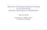 Structure of Compact Quantum Groups Au(Q) and Bu(Q) and their …math.ecnu.edu.cn/RCOA/visitors/Suzhou Wang/aubu-slides... · 2014. 1. 27. · 1. The Notion of Quantum Groups (cont.)