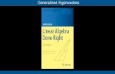 Generalized Eigenvectors - Linear Algebra Done RightGeneralized Eigenvectors Deﬁnition: generalized eigenvector Suppose T 2L(V) and is an eigen-value of T. A vector v 2V is called
