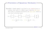Postulates of Quantum Mechanics I · 2019. 2. 12. · Postulates of Quantum Mechanics IV BRICS Postulates of QM 10. A projective or Von Neumann measurement is deﬁned by operators