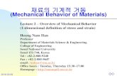 재료의기계적거동 (Mechanical Behavior of Materials) 02... · 2018. 4. 17. · 재료의기계적거동 (Mechanical Behavior of Materials) Lecture 2 –Overview of Mechanical