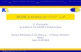 KLOE-2 Status on (*)(*) 0 · 2020. 11. 1. · 1/39 Outline DA NE and KLOE-2 Experiment The KLOE-2 High Energy Taggers Efficiency measurements Low Angle Bhabha Cross Section Physics