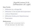 Phys102 Lecture 31-33 Diffraction of Lightmxchen/phys1021003/P102LN31.pdf · 2010. 11. 23. · crossed Polaroids (axes at 90°), no light passes through. What happens if a third Polaroid,