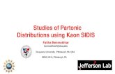 Studies of Partonic Distributions using Kaon SIDIS · 2019. 6. 3. · • COMPASS: sidis m-NH3 (2010) compatible with zero. • ATLAS results (2012) suggest that at small x the strangeness