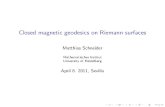 Closed magnetic geodesics on Riemann surfaces