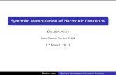 Symbolic Manipulation of Harmonic Functions
