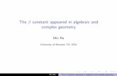 The constant appeared in algebraic and complex geometry