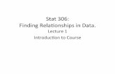 Stat 306: Finding Relaonships in Data.