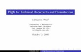 LaTeX for Technical Documents and Presentations