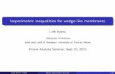 Isoperimetric inequalities for wedge-like membranes