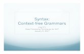 Syntax: Context-free Grammars