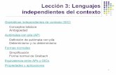 Lección 3: Lenguajes independientes del contexto