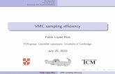 VMC sampling efficiency