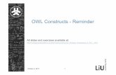 OWL Constructs - Reminder