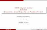 2.153 Adaptive Control Fall 2019 Lecture 11: Neural ...